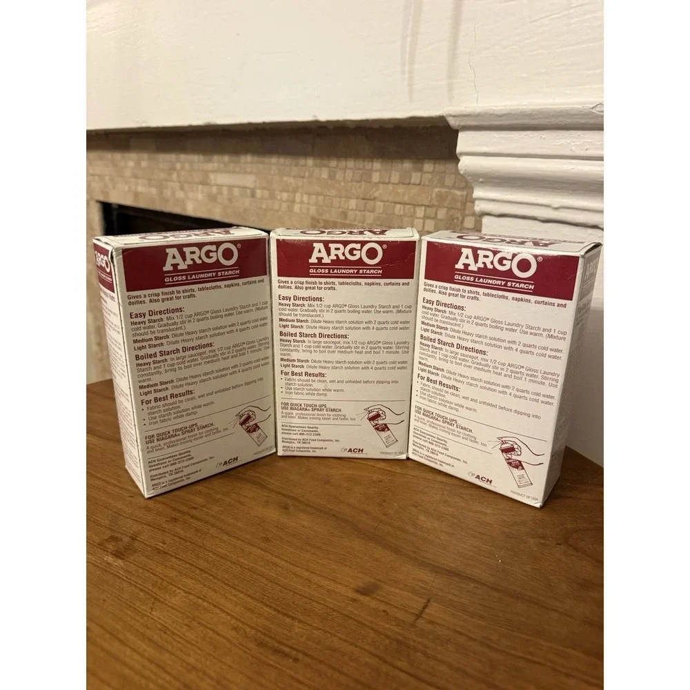 3x ARGO GLOSS LAUNDRY STARCH No Date 16 oz Crisp Finish Sealed NOS